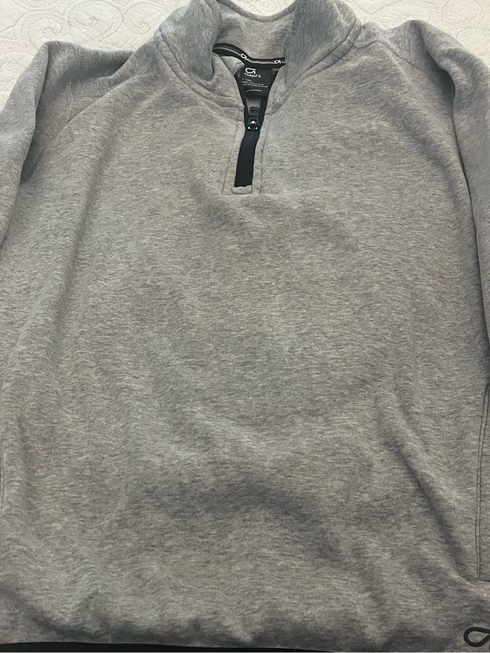 GapFit Kids Gray Fleece Quarter Zip Pullover | Size L (10)